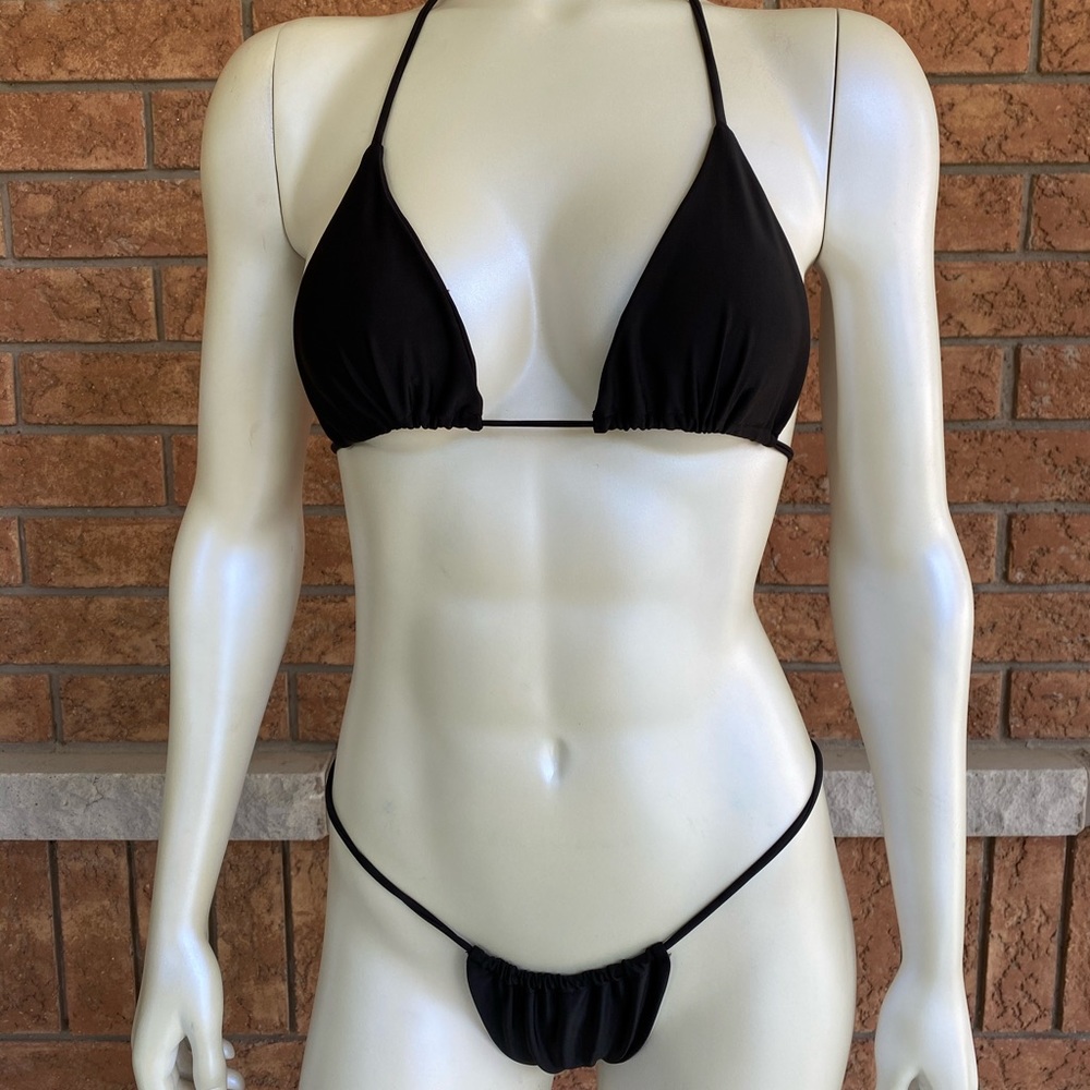 Black thong bikini
